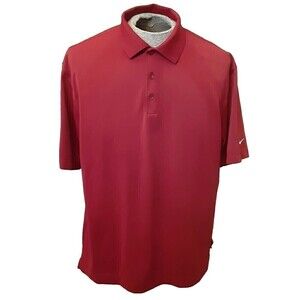 Men's Burgundy Nike Dry Fit Golf Shirt - Size L